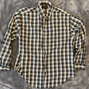 GC men’s Colours navy green plaid lightweight flannel szXL button down